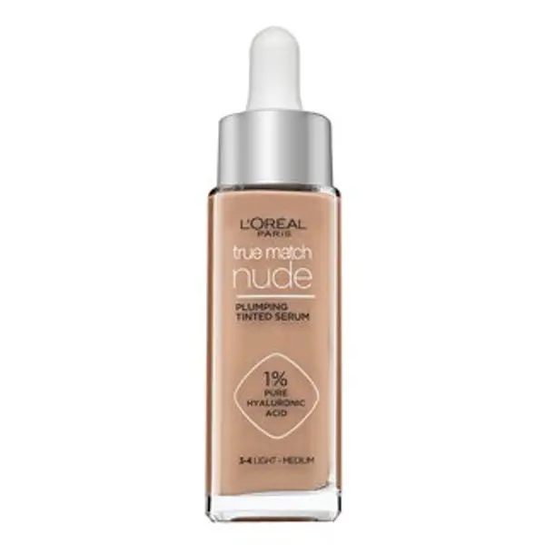 L´Oréal Paris L´Oréal Paris True Match Nude Plumping Tinted Serum serum za ujednačavanje boje i tona kože 3-4 Light Medium 30 ml
