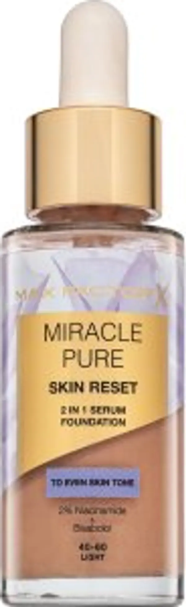 Max Factor Max Factor Miracle Pure Skin Reset 2in1 Serum Foundation tekući make-up za obnavljanje kože lica 40-60 Light 30 ml