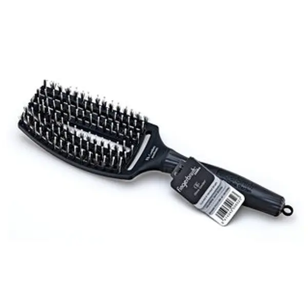 Olivia Garden Olivia Garden Fingerbrush Combo Medium Black četka za kosu s najlonskim i svinjskim čekinjama