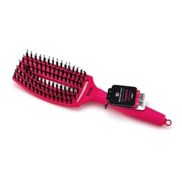 Olivia Garden Olivia Garden Fingerbrush Combo Medium Hot Pink četka za kosu s najlonskim i svinjskim čekinjama