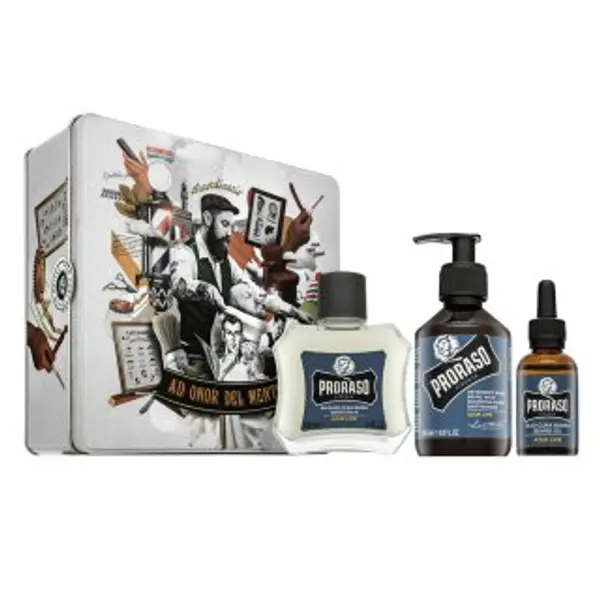 Proraso Proraso darčeková sada Azur Lime Metal Box Beard Care 200 ml + 100 ml + 30 ml