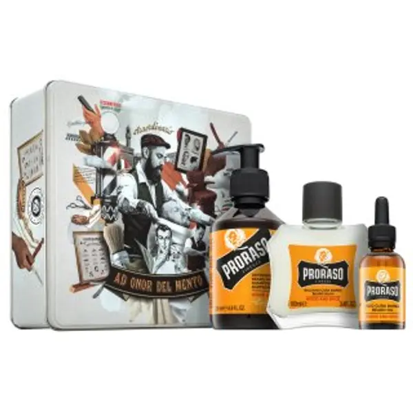 Proraso Proraso darčeková sada Wood And Spice Metal Box Beard Care 200 ml + 100 ml + 30 ml