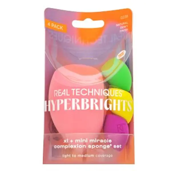 Real Techniques Real Techniques Hyperbrights XL + Mini Miracle Complexion Sponge Set spužvica za nanošenje šminke - set