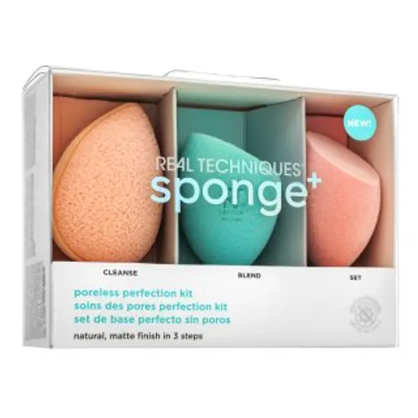 Real Techniques Real Techniques Sponge+ Poreless Perfection Kit 3pcs spužvica za nanošenje šminke