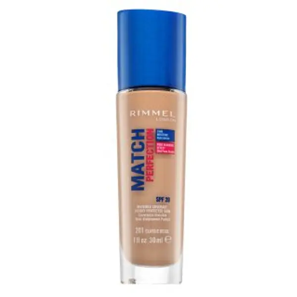 Rimmel London Rimmel London Match Perfection 24HR SPF20 Foundation tekući make-up za ujednačenu i prosvijetljenu kožu 201 Classic Beige 30 ml