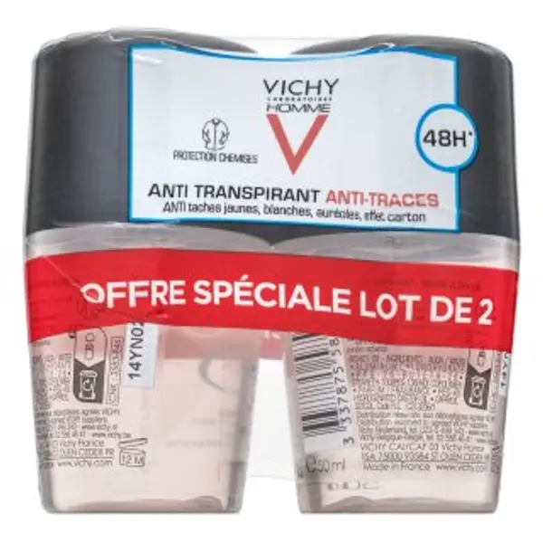 Vichy Vichy Homme antiperspirant 48H Anti-Perspirant Anti-Stains 2 x 50 ml