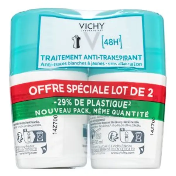 Vichy Vichy 48H Anti-Traspirant antiperspirant No White Marks & Yellow Stains Roll-On 2 x 50 ml