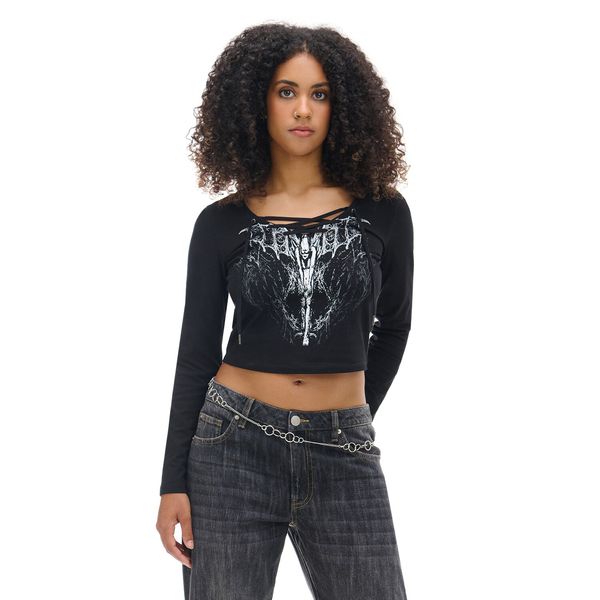 Cropp Cropp - Bluza na vezanje - crno