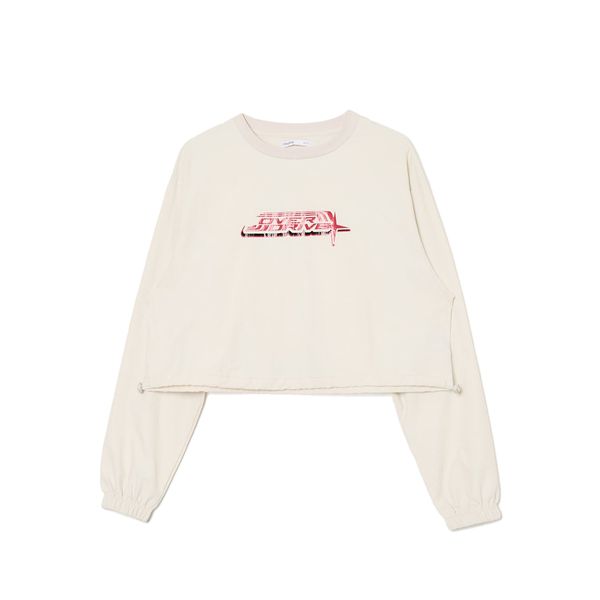 Cropp Cropp - Bluza s printom - krem