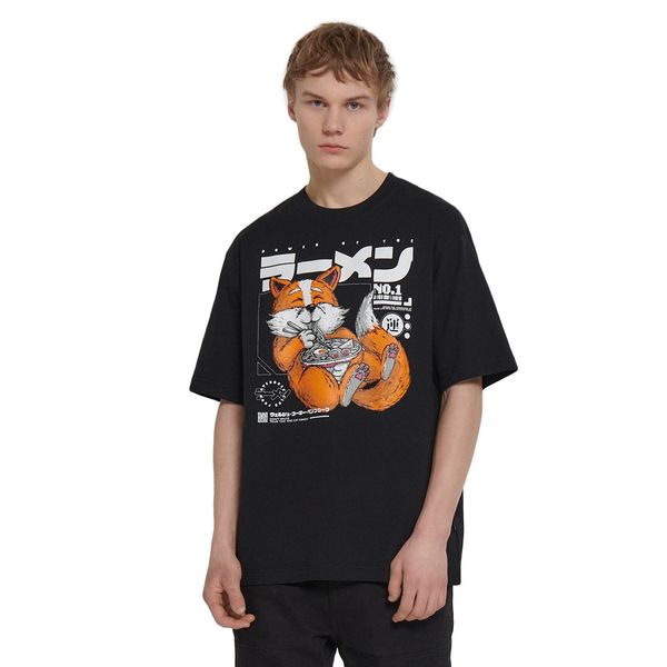 Cropp Cropp - Crna majica kratkih rukava s printom - crno