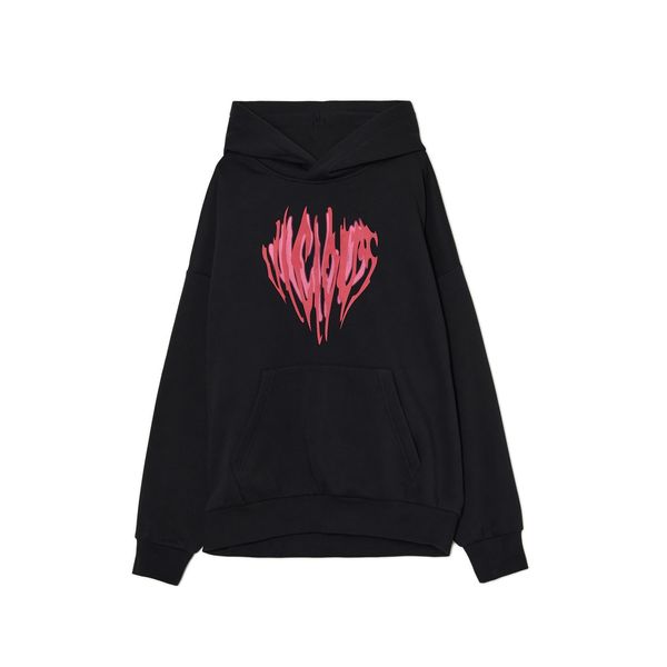 Cropp Cropp - Crna majica s kapuljačom - crno