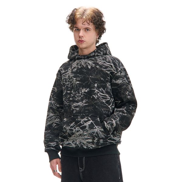 Cropp Cropp - Crna majica s kapuljačom i printom - crno