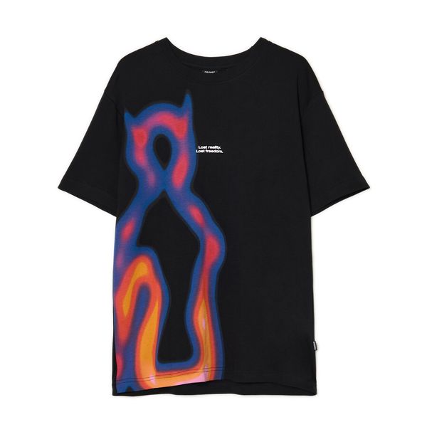 Cropp Cropp - Crna majica s printom - crno