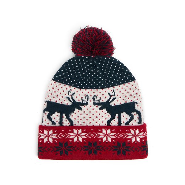 Cropp Cropp - Kapa beanie s printom - boja kestena