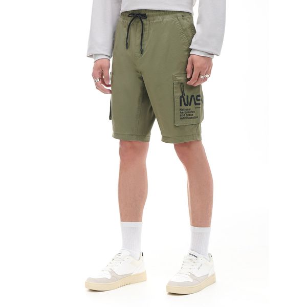 Cropp Cropp - Kratke hlače NASA - maslinasto