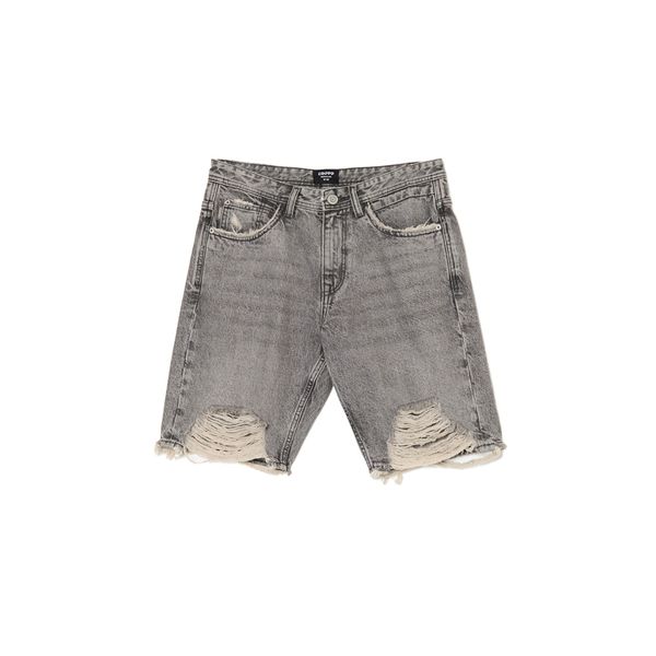 Cropp Cropp - Kratke hlače s pohabanim rubovima - svijetlo siva