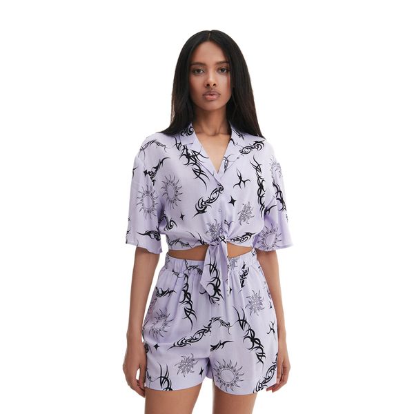 Cropp Cropp - Kratke hlače s uzorkom - boja lavande