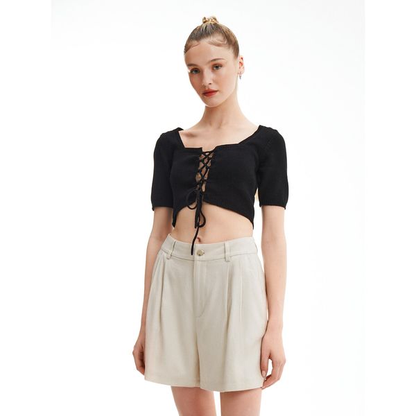 Cropp Cropp - Kratke hlače visokog struka - svjetlonarančasto