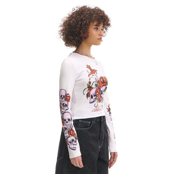 Cropp Cropp - Majica dugih rukava s printom - bijela