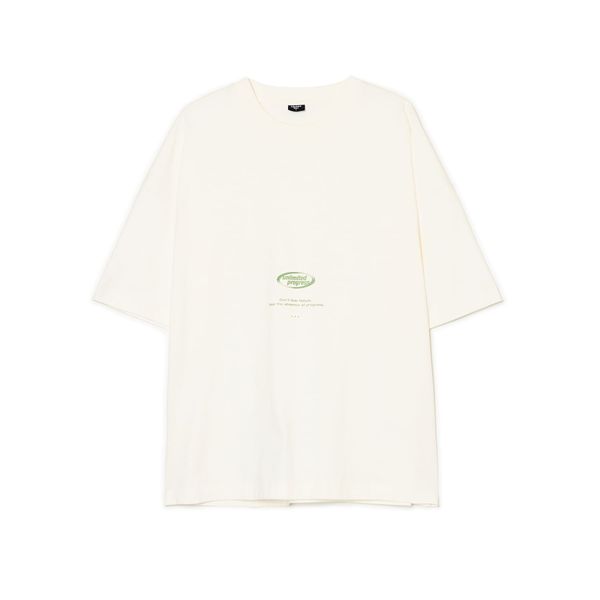 Cropp Cropp - Majica kratkih rukava s printom - krem