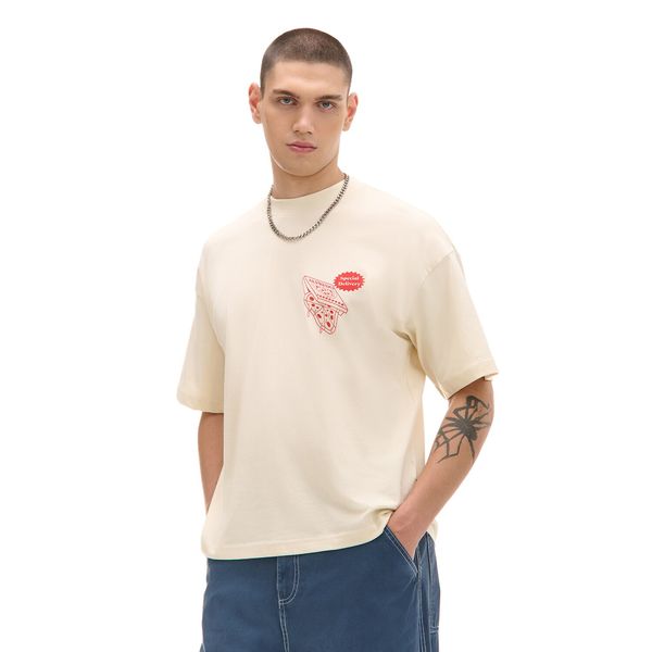 Cropp Cropp - Majica kratkih rukava s printom - krem