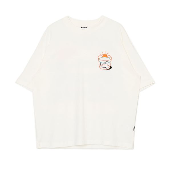 Cropp Cropp - Majica kratkih rukava s printom - krem