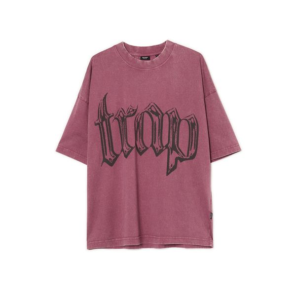 Cropp Cropp - Majica kratkih rukava s printom - prljavoroza