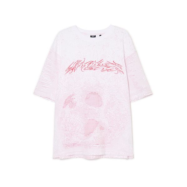 Cropp Cropp - Majica kratkih rukava s uzorkom - bijela