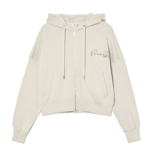 Cropp Cropp - Majica s kapuljačom na patentni zatvarač - svijetlo siva