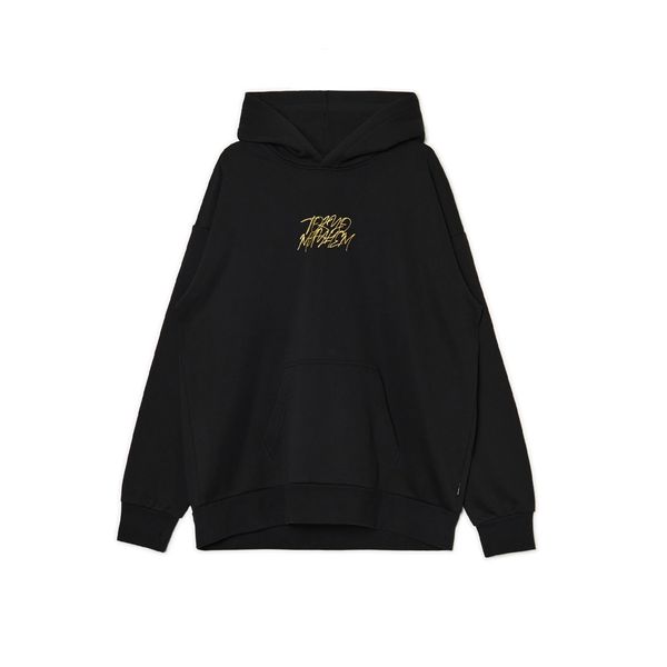 Cropp Cropp - Majica s kapuljačom s printom - crno