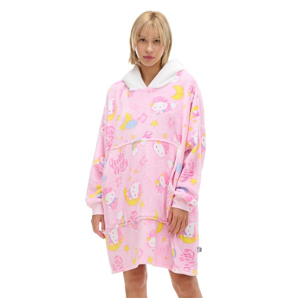 Cropp Cropp - Majica s kapuljačom s printom Hello Kitty - pastelnoružičasto