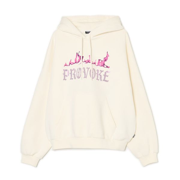 Cropp Cropp - Majica s kapuljačom s printom - krem