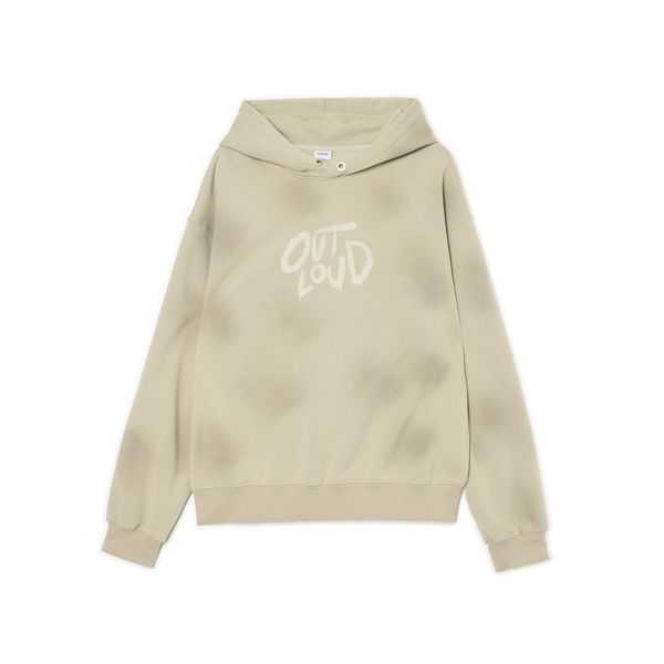 Cropp Cropp - Majica s kapuljačom s printom - krem