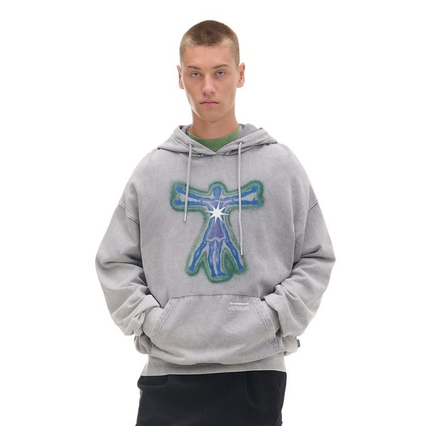 Cropp Cropp - Majica s kapuljačom s printom - svijetlo siva