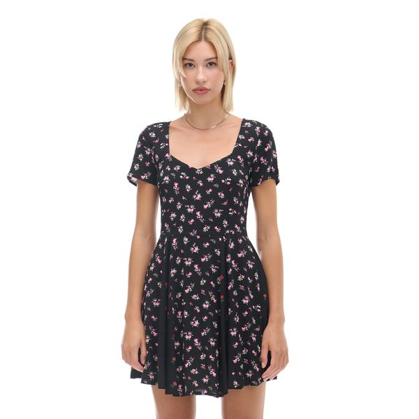 Cropp Cropp - Mini haljina cvjetna uzorka - crno