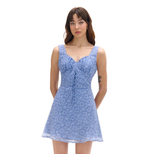 Cropp Cropp - Mini haljina cvjetna uzorka - svjetloplavo