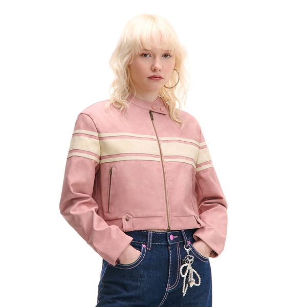 Cropp Cropp - Motoristička jakna od umjetne kože - ružičasta