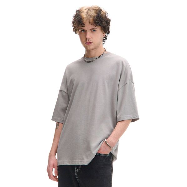 Cropp Cropp - Obična majica kratkih rukava - svijetlo siva