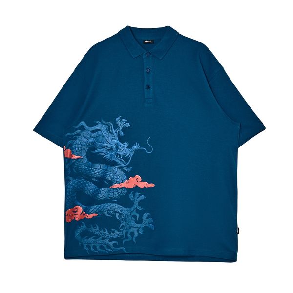 Cropp Cropp - Polo-majica s printom - indigo