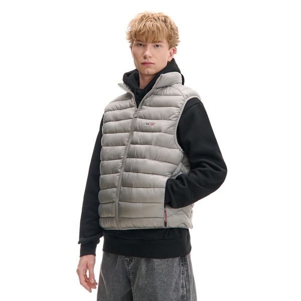 Cropp Cropp - Prošiveni prsluk s podignutim ovratnikom - svijetlo siva