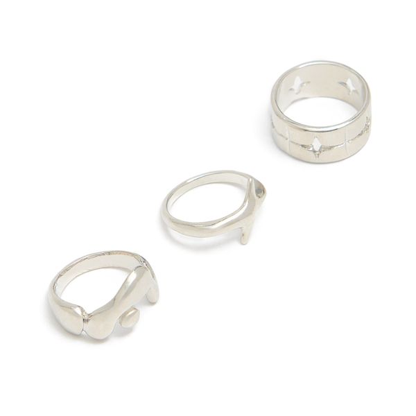 Cropp Cropp - Prsteni multipak - srebrna