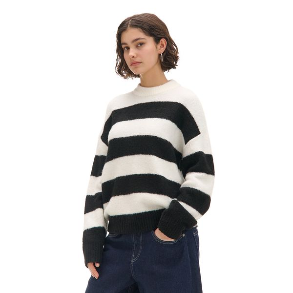 Cropp Cropp - Prugasti džemper - bijela