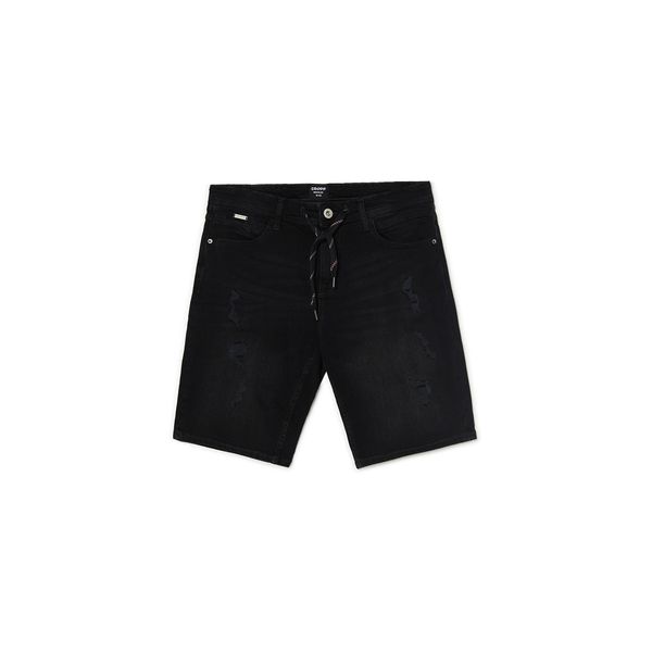 Cropp Cropp - Traper hlačice s efektom pranja - crno