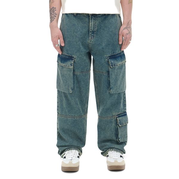 Cropp Cropp - Traperice sa širokim nogavicama - plavo