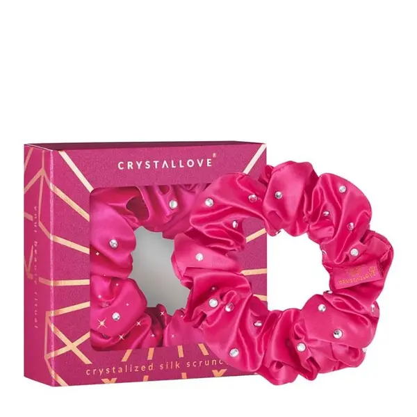 Crystallove Crystallove Gumice Za Kosu Crystalized Silk Scrunchie Hot Pink Gumica 1 kom,