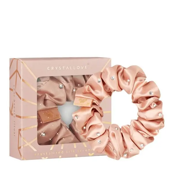 Crystallove Crystallove Gumice Za Kosu Crystalized Silk Scrunchie Rose Gold Gumica 1 kom,