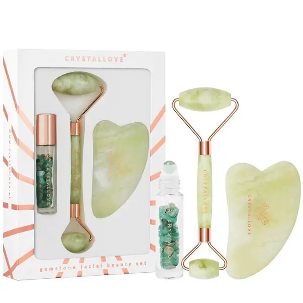 Crystallove Crystallove Masažeri Za Lice Jade Roller And Gua Sha Set 1 kom,
