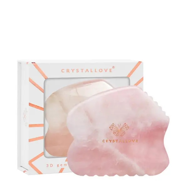 Crystallove Crystallove Masažeri Za Lice Rose Quartz Contour Gua Sha Masažer 1 kom,