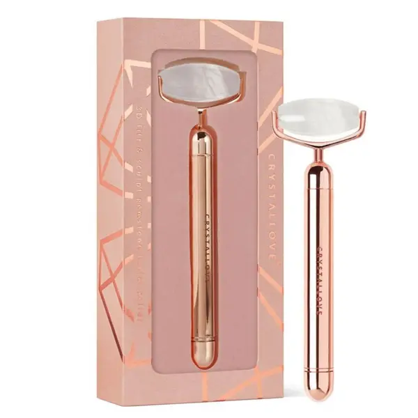 Crystallove Crystallove Masažeri Za Lice Vibrating Clear Quartz Roller Masažer 1 kom,