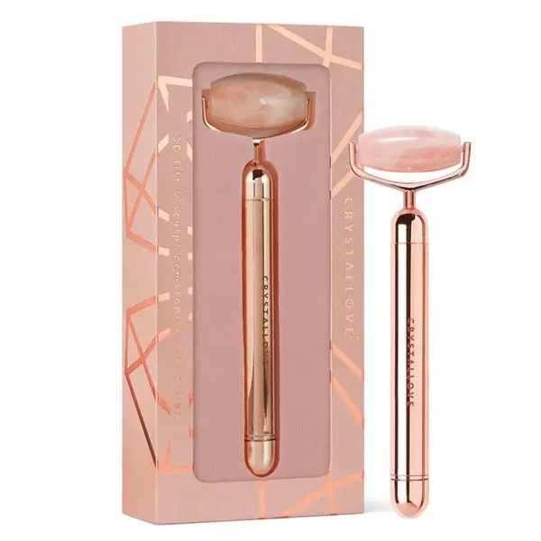 Crystallove Crystallove Masažeri Za Lice Vibrating Rose Quartz Roller Masažer 1 kom,